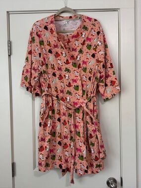 Vera Bradley XL Robe & Nightgown Sleep Shirt SET ~ All Over Cat Print